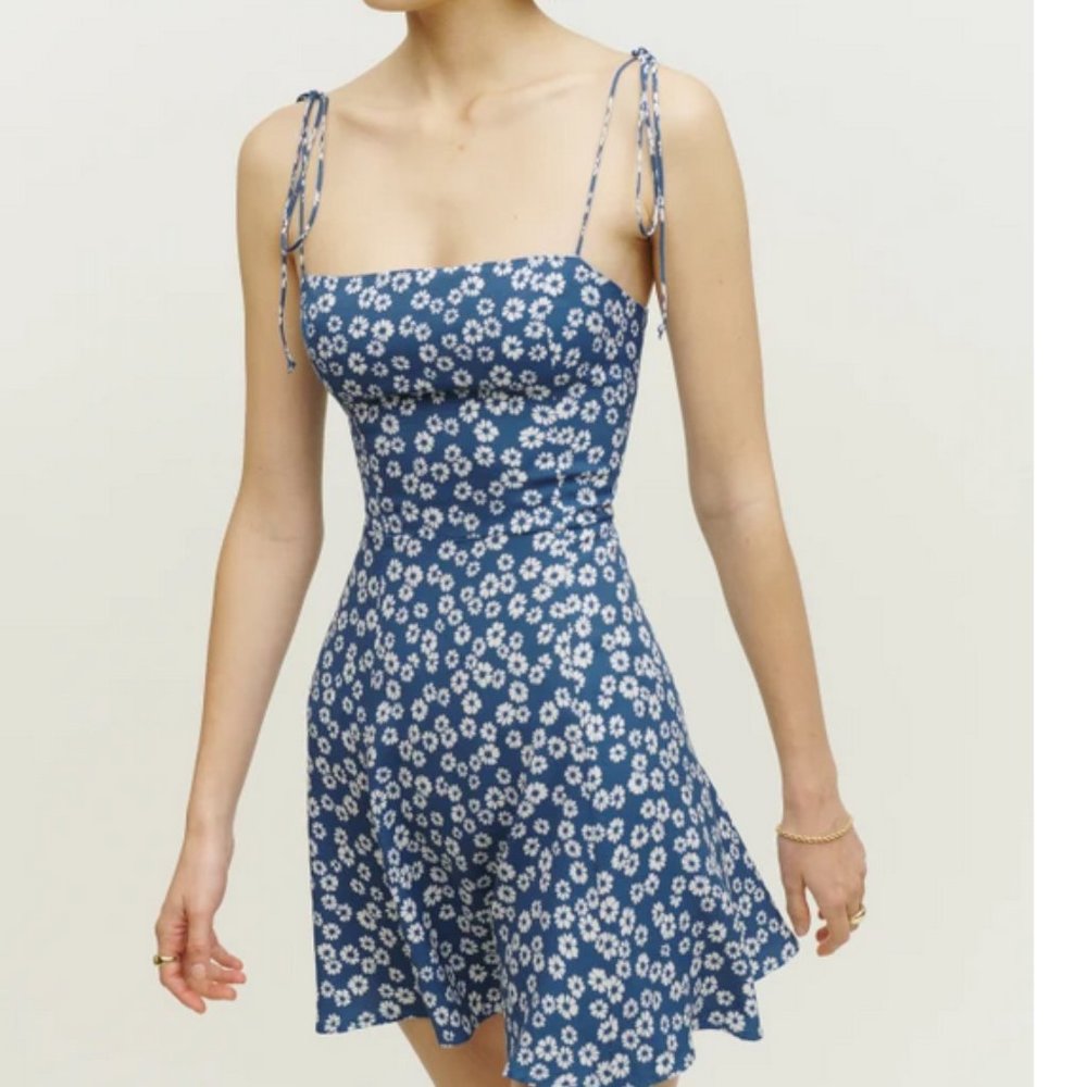 Reformation Sarah Floral Print Sleeveless with Square Neckline US 4